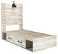 Cambeck  Panel Bed With 4 Storage Drawers