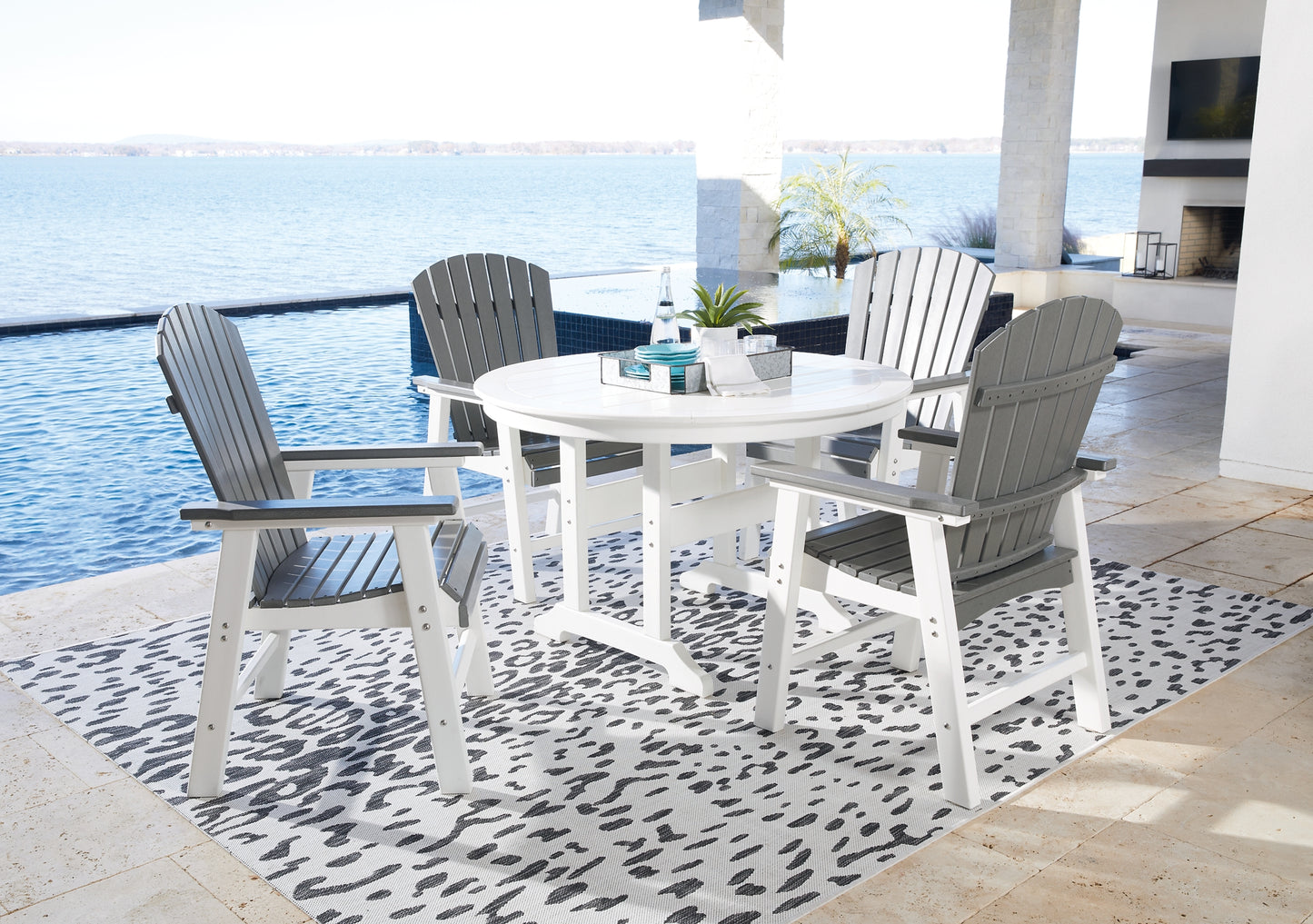 Ashley Express - Transville Outdoor Dining Table and 4 Chairs