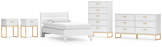 Ashley Express - Socalle Twin Panel Platform Bed with Dresser, Chest and 2 Nightstands