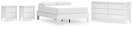 Ashley Express - Hallityn Full Platform Bed with Dresser and 2 Nightstands