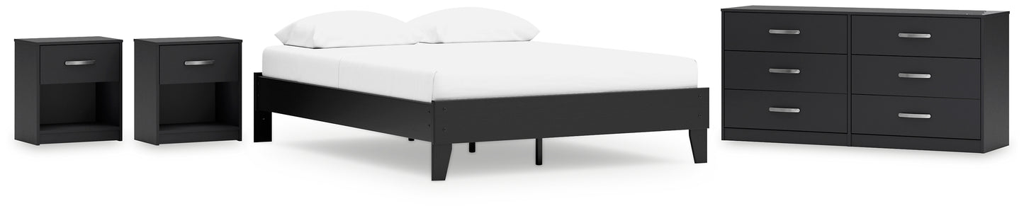 Ashley Express - Finch Queen Platform Bed with Dresser and 2 Nightstands