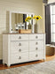 Willowton King Panel Bed with Mirrored Dresser and 2 Nightstands