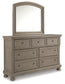 Lettner Queen Panel Bed with Mirrored Dresser and 2 Nightstands