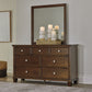 Danabrin Full Panel Bed with Mirrored Dresser and Nightstand