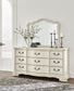 Arlendyne Queen Upholstered Bed with Mirrored Dresser, Chest and Nightstand